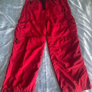 Abercrombie & Fitch Red and Gray Cargo Pants